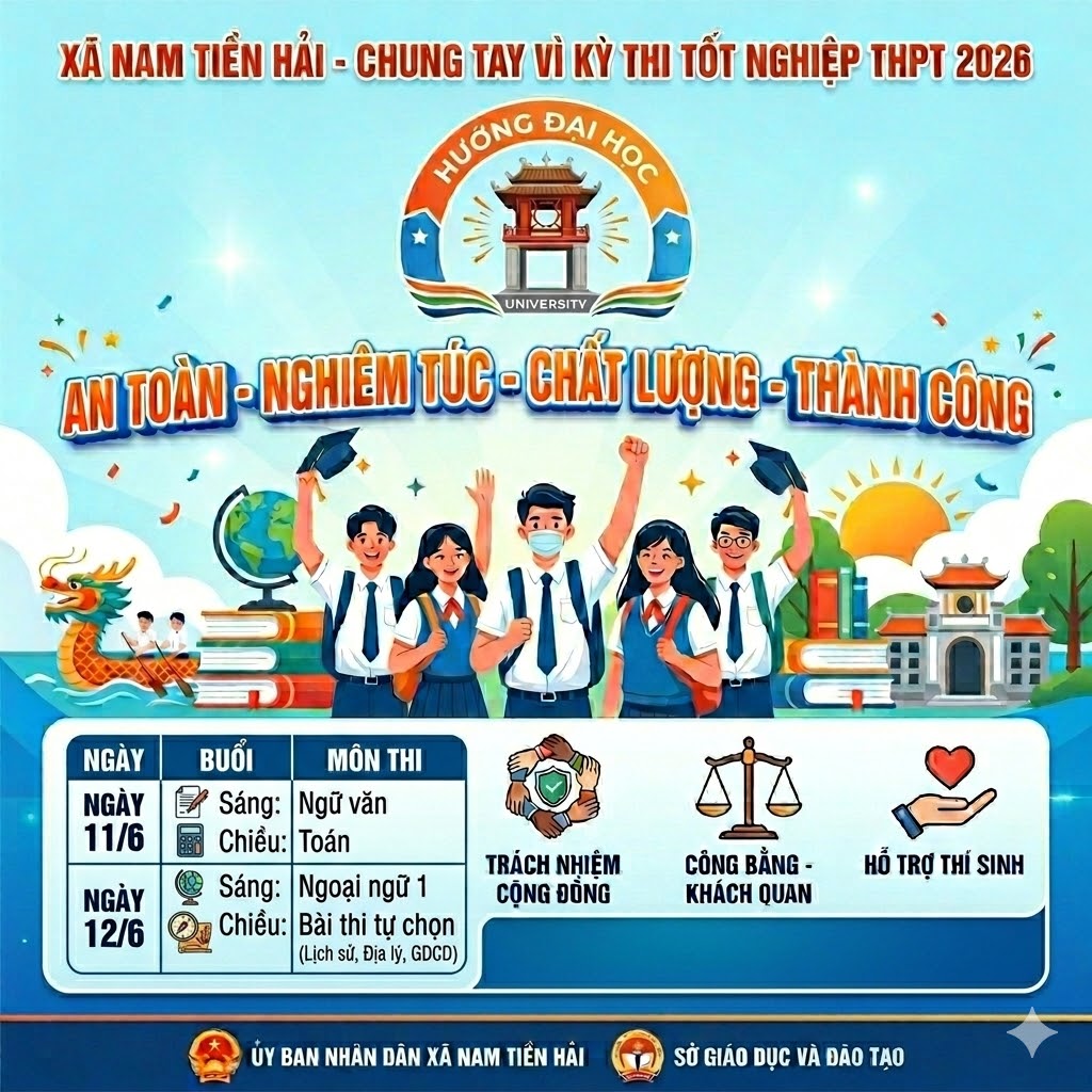 BÀI TUYÊN TRUYỀN: CHUNG TAY VÌ MỘT KỲ THI TỐT NGHIỆP THPT NĂM 2026 AN TOÀN, NGHIÊM TÚC VÀ THÀNH CÔNG