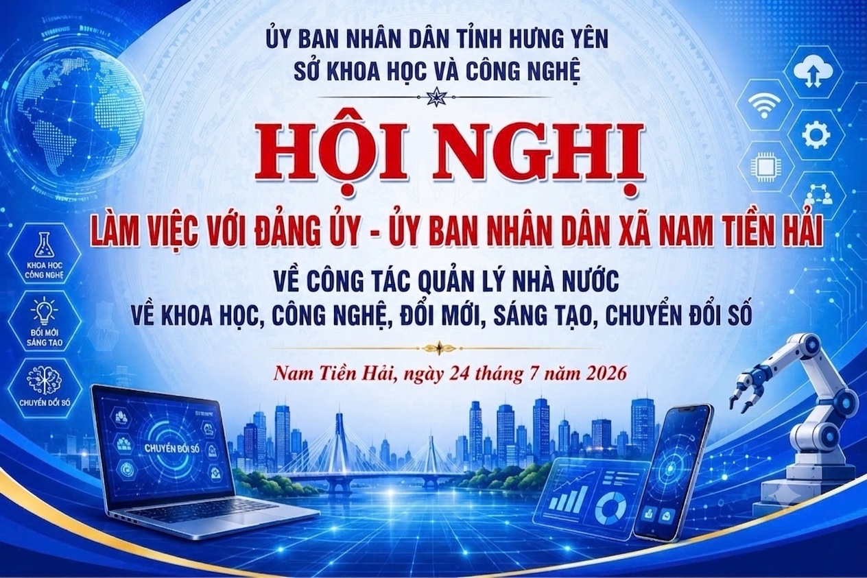 Sở Khoa học và Công nghệ tỉnh Hưng Yên làm việc với xã Nam Tiền Hải về công tác quản lý nhà nước, đổi mới sáng tạo và chuyển đổi số