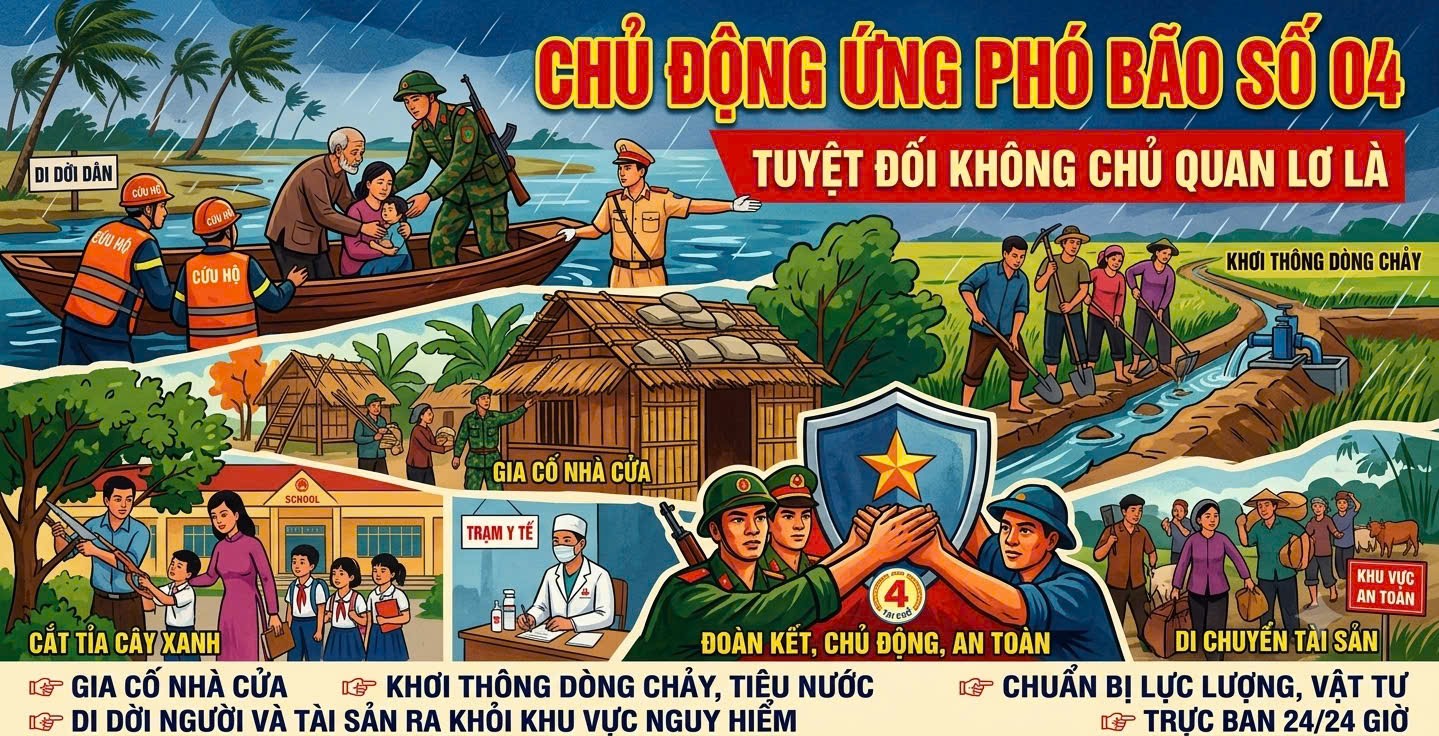 Công văn hoả tốc và công điện ứng phó bão số 4 năm 2026 ( của Đảng uỷ và Chủ tịch UBND xã Nam Tiền Hải)