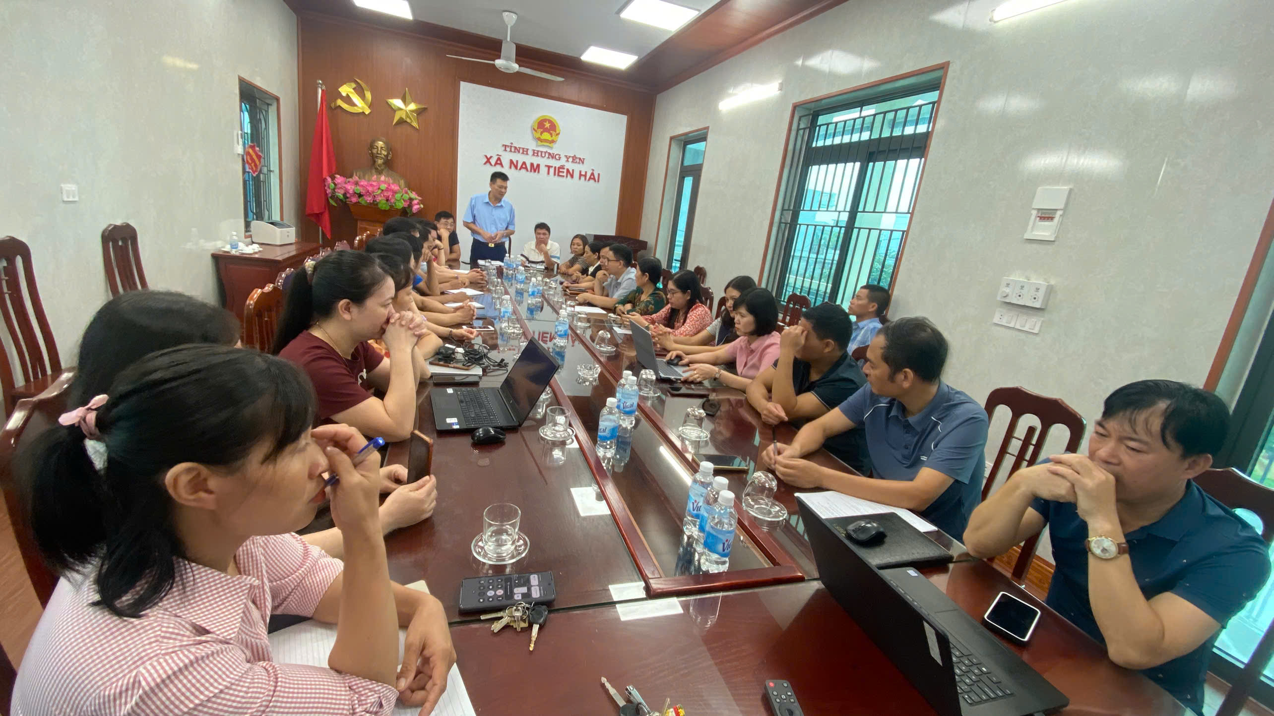 XÃ NAM TIỀN HẢI TỔ CHỨC HỘI NGHỊ TRIỂN KHAI CÔNG TÁC KHẮC PHỤC, ĐẨY NHANH TIẾN ĐỘ THU THẬP VÀ LÀM SẠCH DỮ LIỆU ĐẤT ĐAI