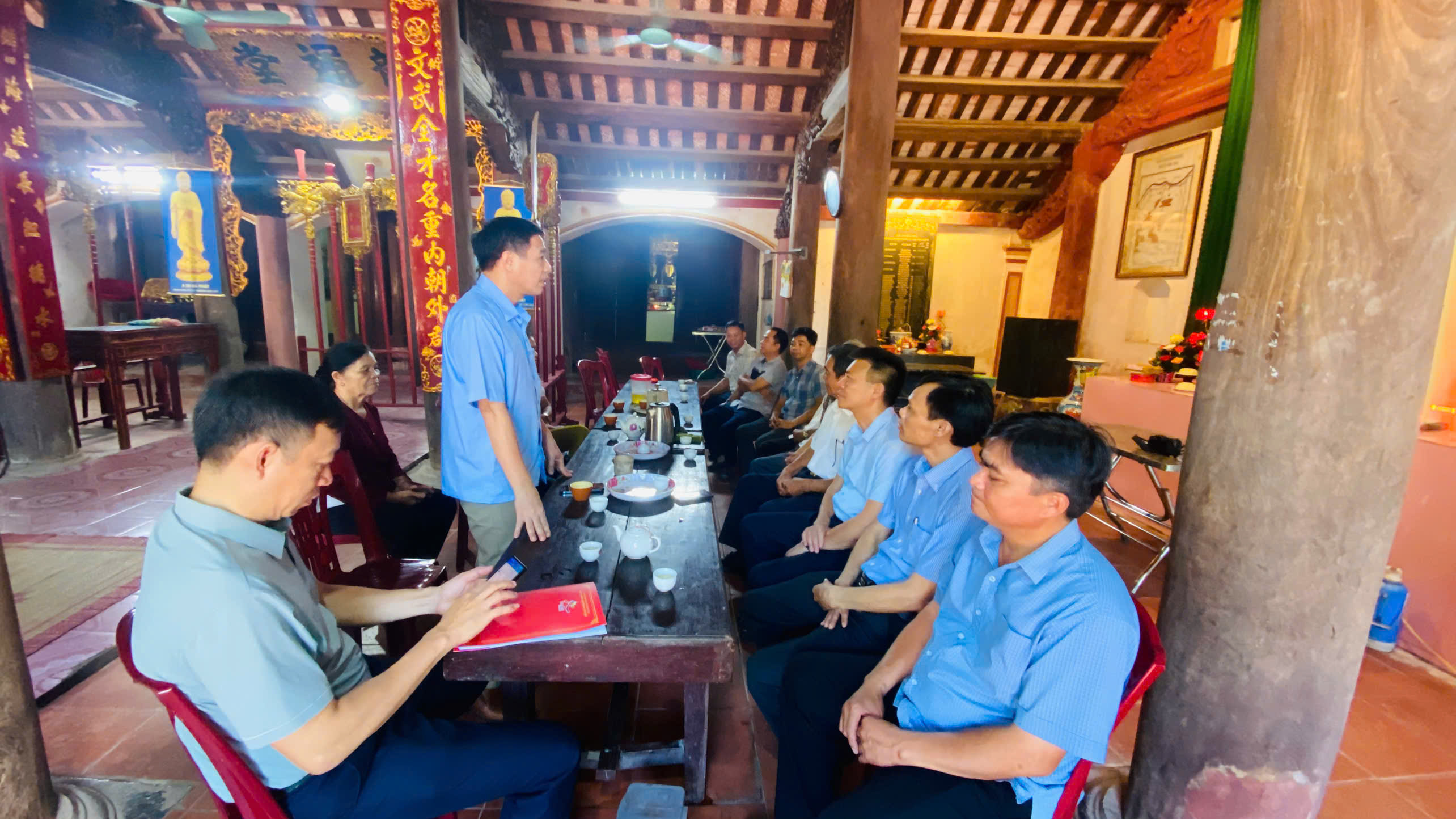 SỞ VĂN HÓA, THỂ THAO VÀ DU LỊCH TỈNH HƯNG YÊN BÀN GIAO MẶT BẰNG DỰ ÁN TU SỬA CẤP THIẾT DI TÍCH QUỐC GIA ĐÌNH ĐÔNG QUÁCH XÃ NAM TIỀN HẢI