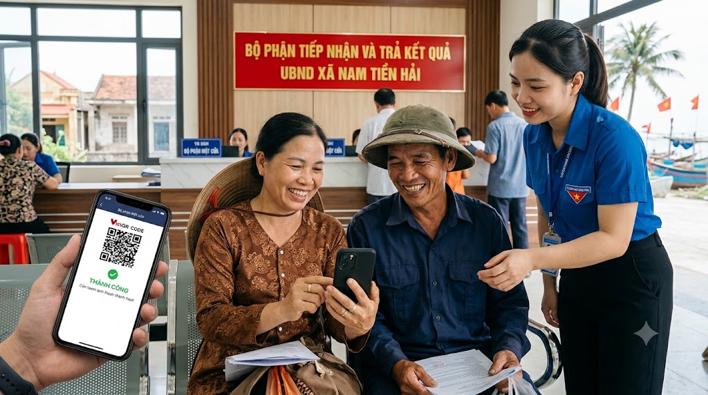 HƯỚNG DẪN THANH TOÁN LỆ PHÍ, THUẾ, PHÍ DỊCH VỤ CÔNG KHÔNG DÙNG TIỀN MẶT - NHANH CHÓNG, AN TOÀN, MINH BẠCH CHO NGƯỜI DÂN NAM TIỀN HẢI. Ở ĐÂU CŨNG NỘP ĐƯỢC – KHÔNG LO TIỀN LẺ – GIAO DỊCH XONG NGAY TRONG MỘT NỐT NHẠC!