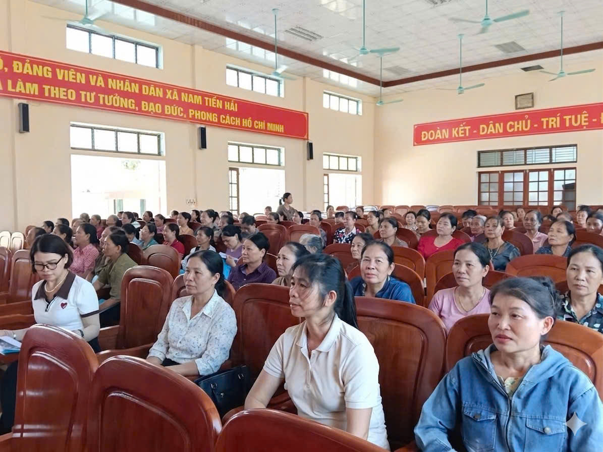 HỘI PHỤ NỮ XÃ NNAM TIỀN HẢI PHỐI HỢP TỔ CHỨC TẬP HUẤN ĐẢM BẢO AN NINH NGUỒN NƯỚC VÀ CẤP NƯỚC AN TOÀN NÔNG THÔN