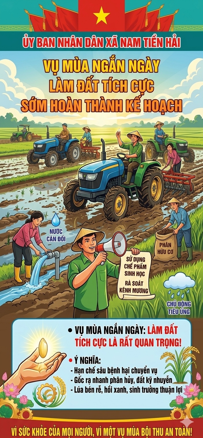 BÀI TUYÊN TRUYỀN: ĐẨY NHANH TIẾN ĐỘ LÀM ĐẤT, KHẨN TRƯƠNG GIEO CẤY VỤ LÚA MÙA NĂM 2026