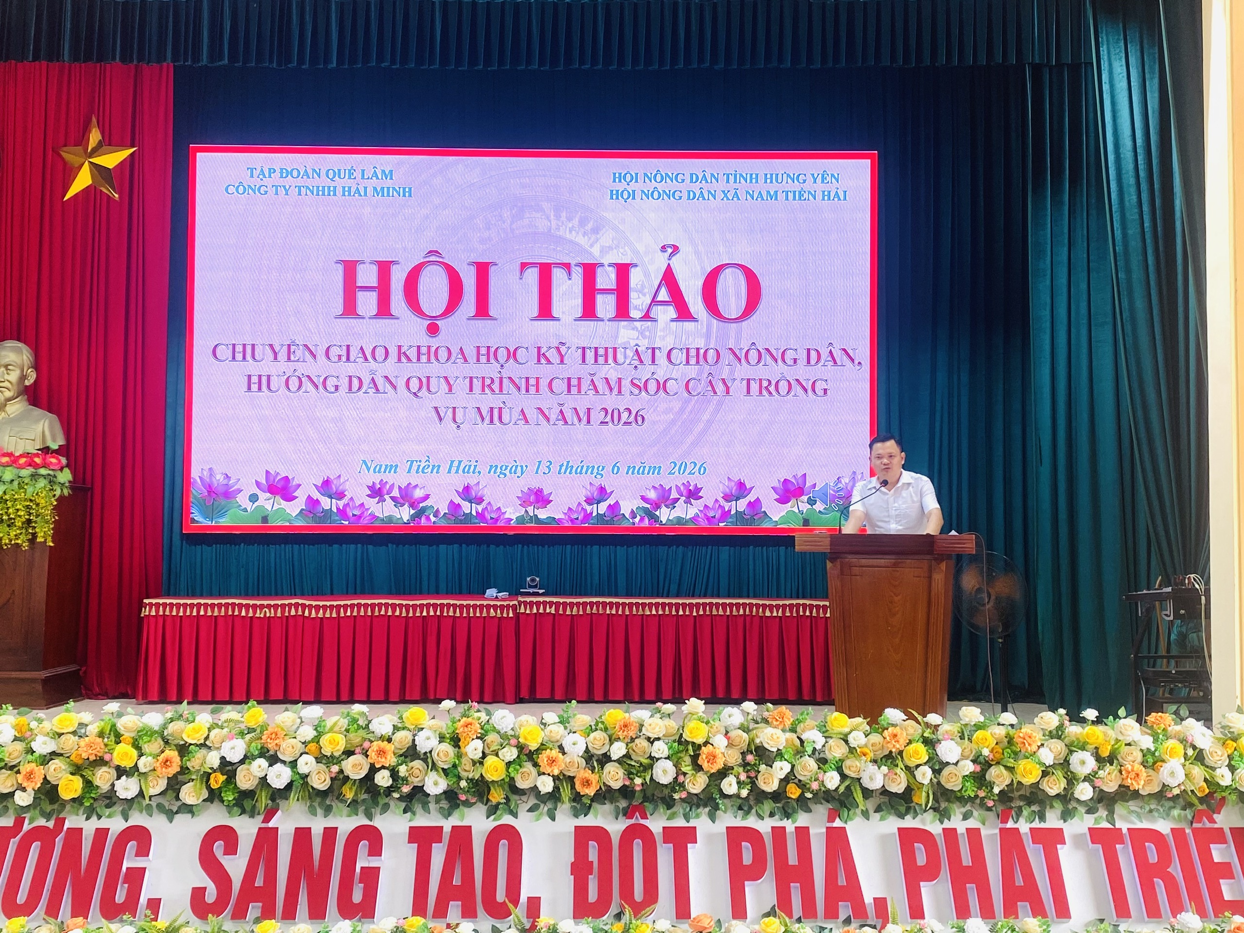 XÃ NAM TIỀN HẢI: TỔ CHỨC HỘI THẢO CHUYỂN GIAO KHOA HỌC KỸ THUẬT VÀ HƯỚNG DẪN CHĂM SÓC CÂY TRỒNG VỤ MÙA NĂM 2026