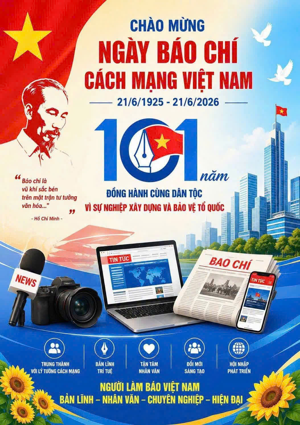 CHÀO MỪNG 101 NĂM NGÀY BÁO CHÍ CÁCH MẠNG VIỆT NAM. HÀNH TRÌNH 1 THẾ KỶ CỦA BÁO CHÍ CÁCH MẠNG VIỆT NAM. VŨ KHÍ TƯ TƯỞNG VÀ "BỘ LỌC" TIN CẬY TRONG KỶ NGUYÊN SỐ