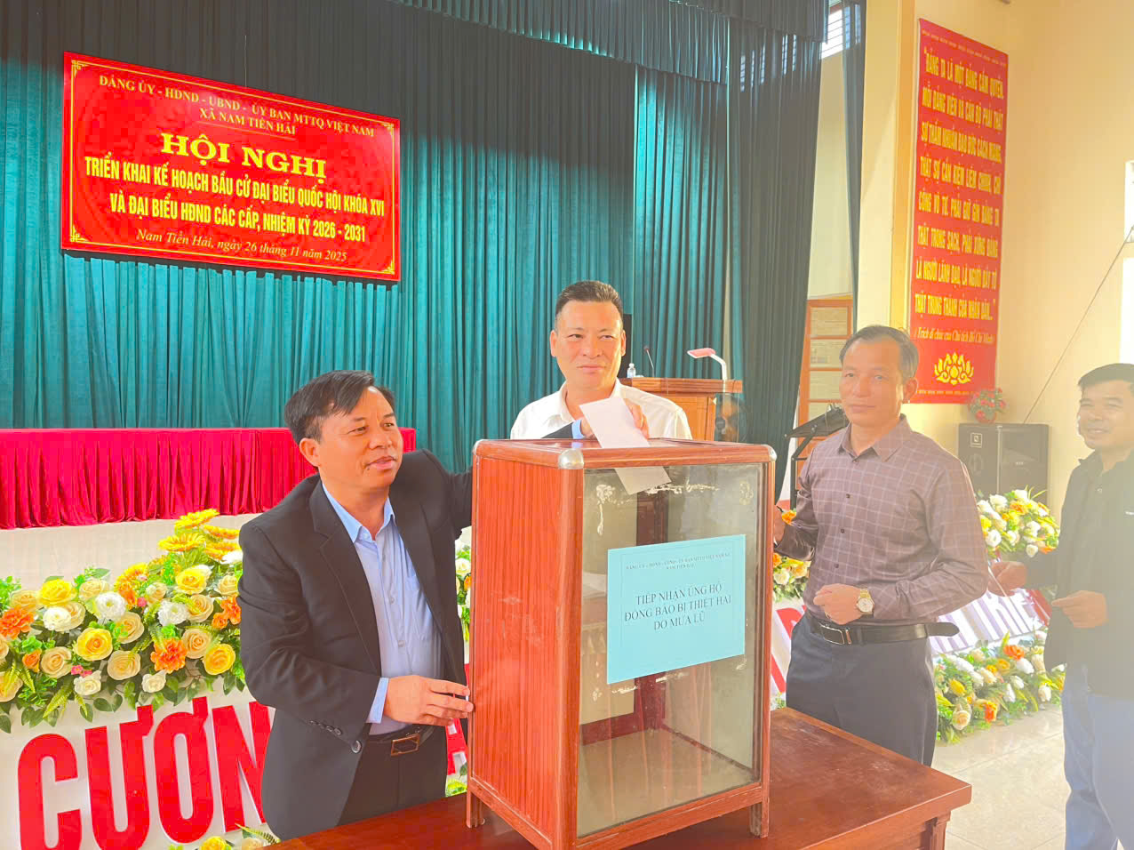 Ủy ban Mặt trận Tổ quốc Việt Nam xã Nam Tiền Hải phát động ủng hộ Nhân dân các vùng bị thiệt hại do mưa lũ