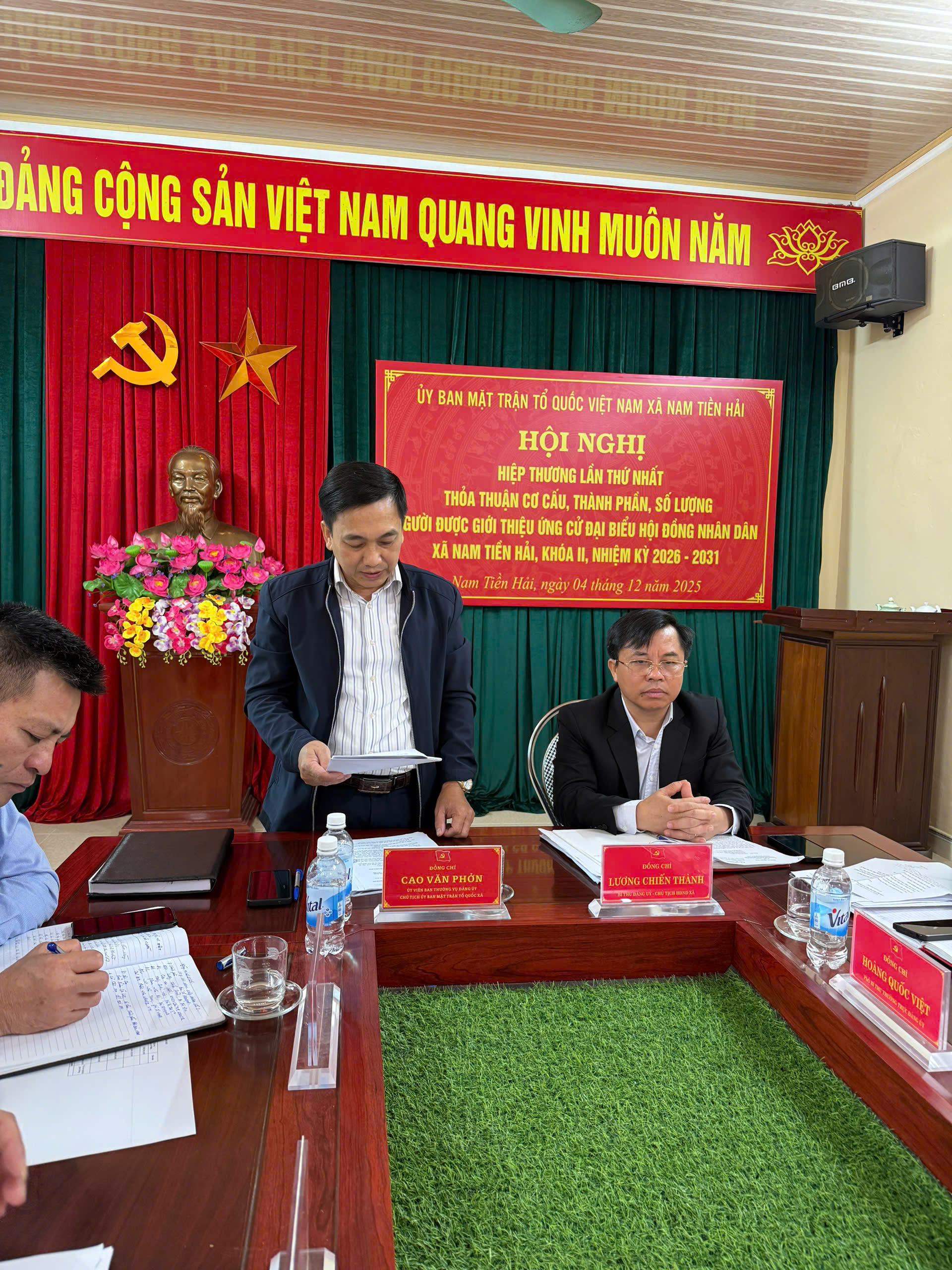 HỘI NGHỊ HIỆP THƯƠNG LẦN THỨ NHẤT GIỚI THIỆU NGƯỜI ỨNG CỬ ĐẠI BIỂU HỘI ĐỒNG NHÂN DÂN XÃ NAM TIỀN HẢI NHIỆM KỲ 2026 – 2031