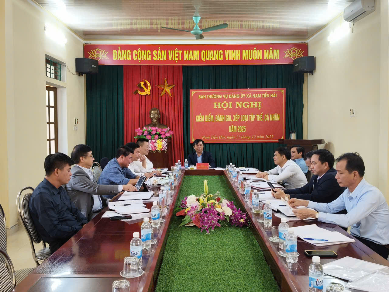 HỘI NGHỊ KIỂM ĐIỂM BAN THƯỜNG VỤ ĐẢNG ỦY XÃ NAM TIỀN HẢI: Phát huy tinh thần tự soi, tự sửa, nâng cao năng lực lãnh đạo và sức chiến đấu của tổ chức Đảng