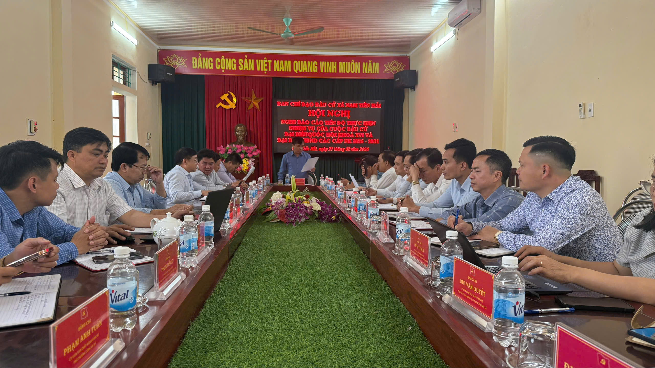 BAN CHỈ ĐẠO BẦU CỬ XÃ NAM TIỀN HẢI TỔ CHỨC HỘI NGHỊ NGHE BÁO CÁO TIẾN ĐỘ THỰC HIỆN NHIỆM VỤ CUỘC BẦU CỬ ĐẠI BIỂU QUỐC HỘI KHÓA XVI VÀ ĐẠI BIỂU HĐND CÁC CẤP NHIỆM KỲ 2026 – 2031