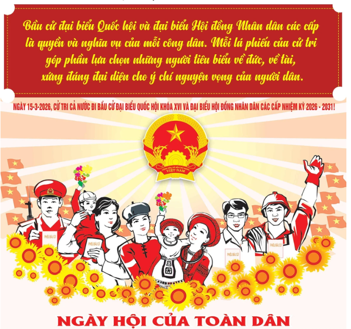 Hướng dẫn quy trình bỏ phiếu bầu cử ĐBQH khoá XVI và đại biểu HĐND các cấp nhiệm kỳ 2026-2031