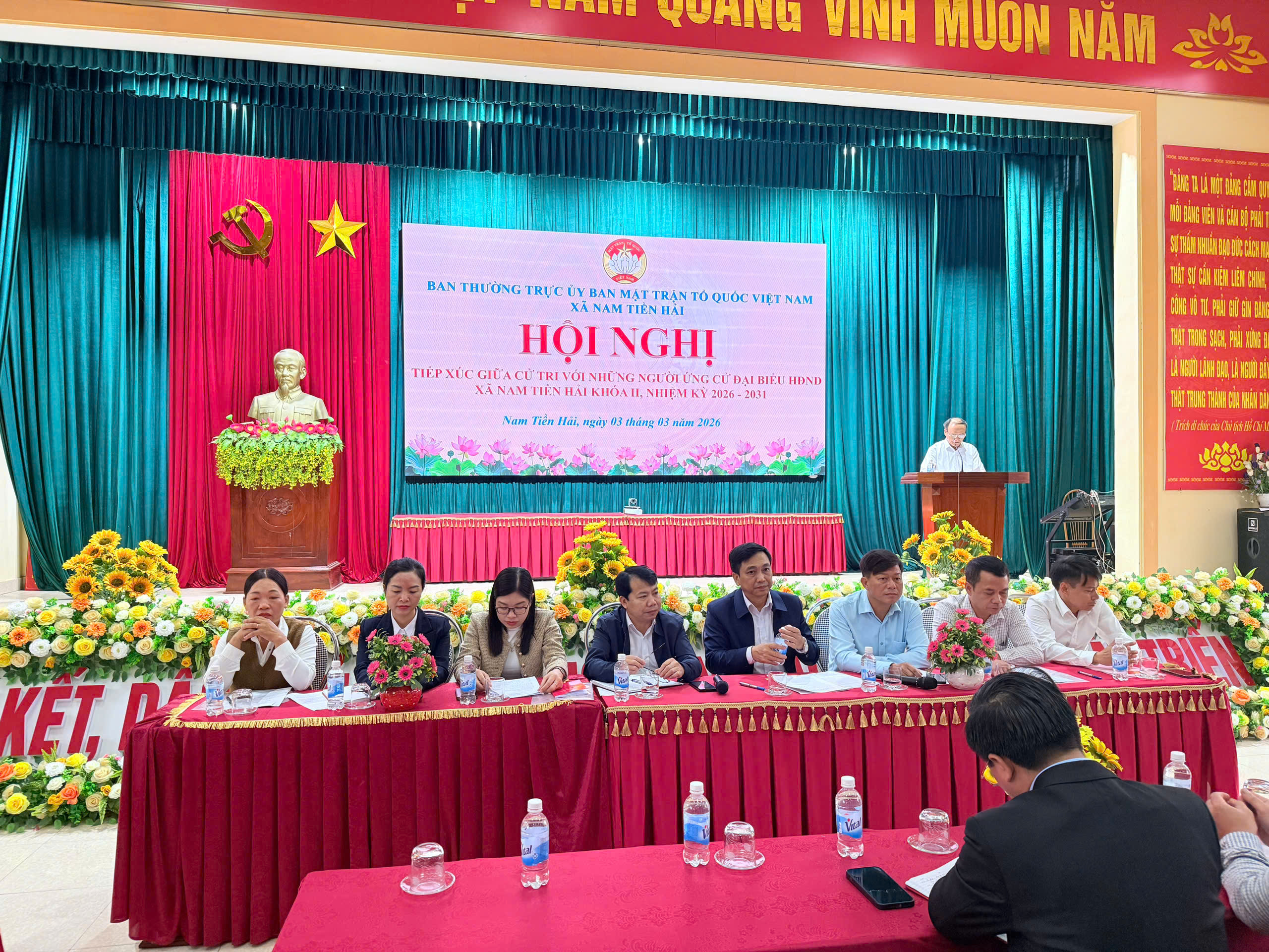 BAN THƯỜNG TRỰC ỦY BAN MTTQ VIỆT NAM XÃ NAM TIỀN HẢI TỔ CHỨC HỘI NGHỊ TIẾP XÚC CỬ TRI VẬN ĐỘNG BẦU CỬ ĐỐI VỚI NGƯỜI ỨNG CỬ ĐẠI BIỂU HĐND XÃ KHÓA II, NHIỆM KỲ 2026 – 2031 (Tại đơn vị bầu cử số 1)