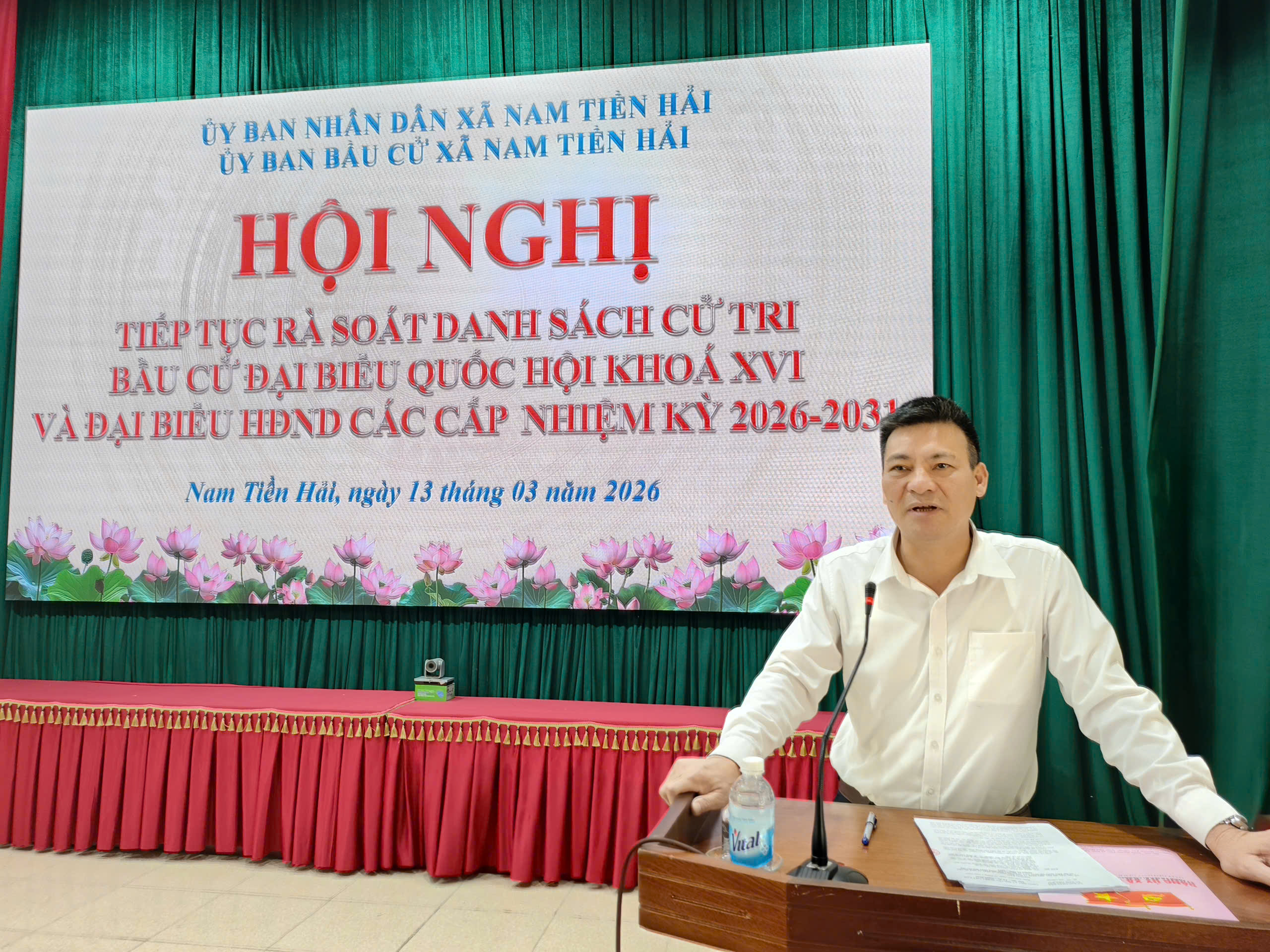 Uỷ ban bầu cử xã Nam Tiền Hải tổ chức Hội nghị tiếp tục rà soát danh sách cử tri phục vụ bầu cử đại biểu Quốc hội khóa XVI và đại biểu HĐND các cấp nhiệm kỳ 2026 – 2031