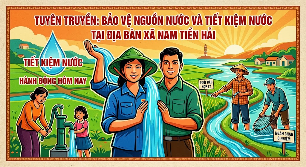 BÀI TUYÊN TRUYỀN: BẢO VỆ NGUỒN NƯỚC VÀ NÂNG CAO Ý THỨC TIẾT KIỆM NƯỚC TRÊN ĐỊA BÀN XÃ NAM TIỀN HẢI